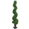 4.5ft. Pre-Lit Artificial Cedar Spiral Topiary Tree in Urn Style Pot, Clear Lights